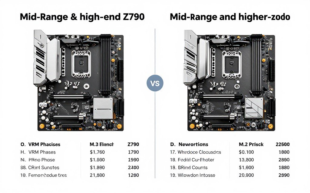 Comparison chart of high-end motherboard features