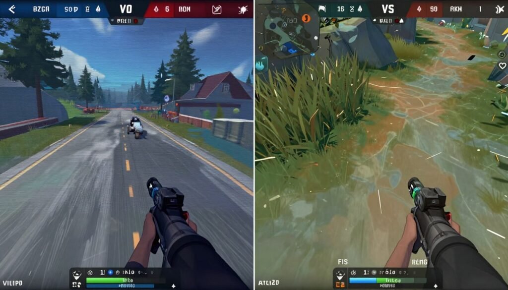 Comparison showing screen tearing versus smooth vsync display with latency