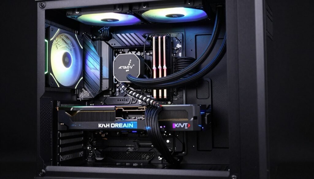 Complete modern gaming PC build with ATX 3.1 PSU and high-end components