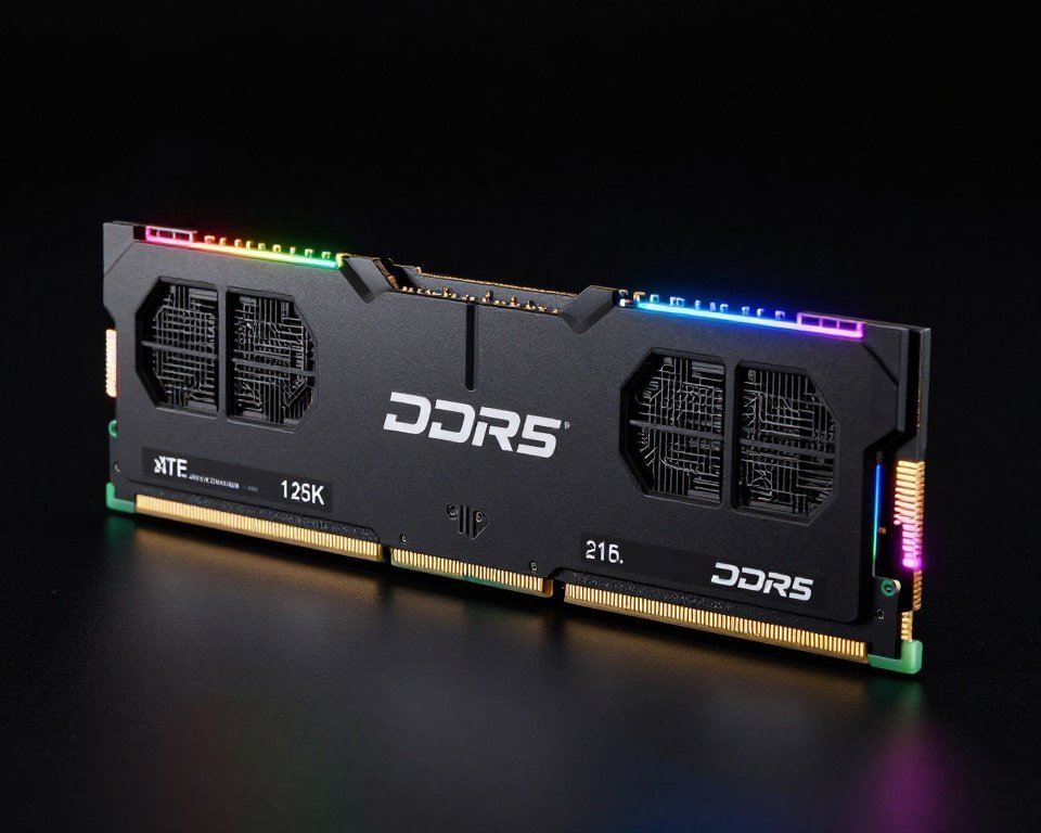 DDR5 RAM modules showing speed and capacity for open world gaming DDR5 RAM modules showing speed and capacity for open world gaming