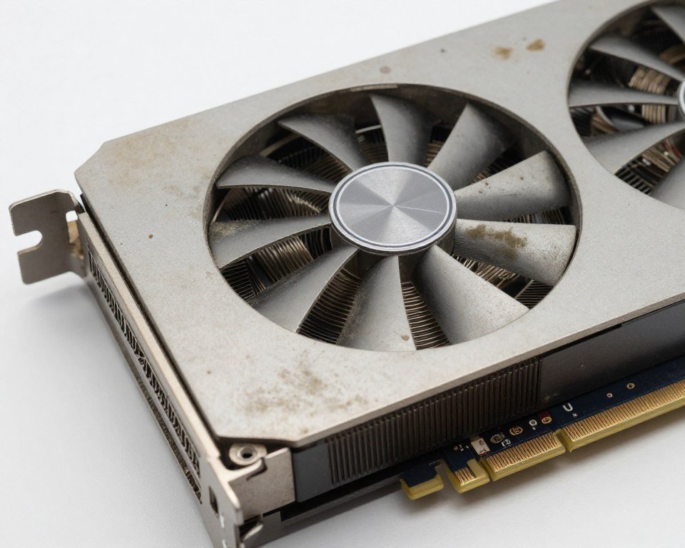Damaged refurbished PC component showing wear and potential issues