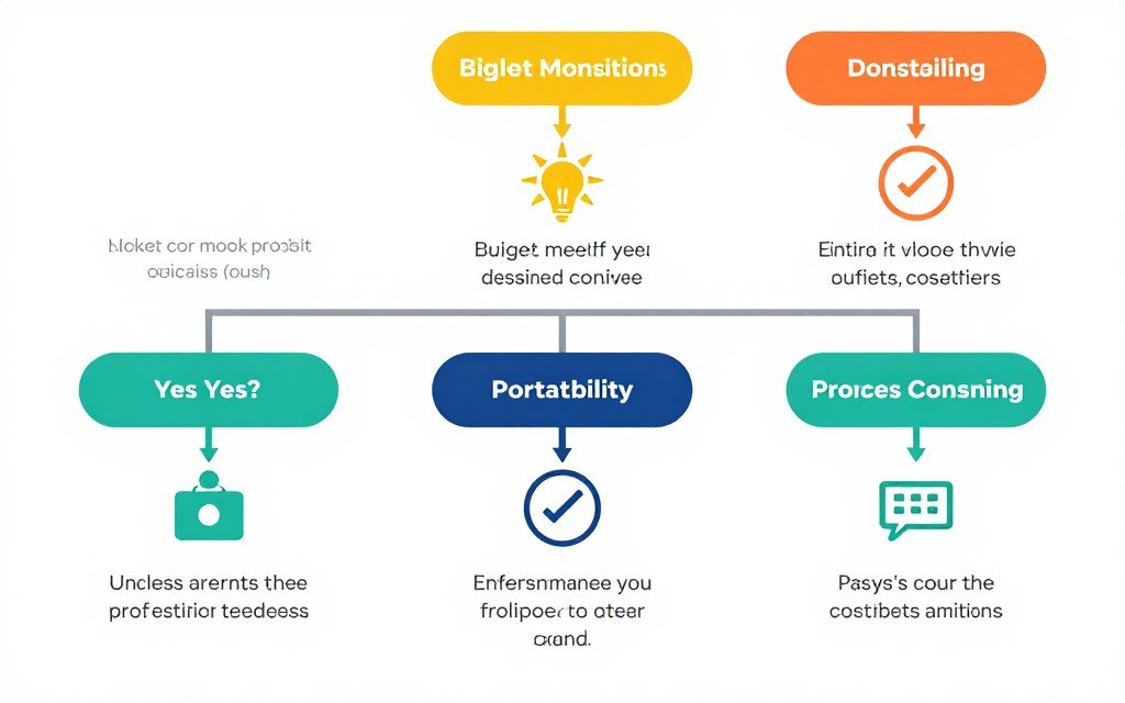 Decision flowchart helping users choose between eGPU, desktop, gaming laptop, or cloud gaming