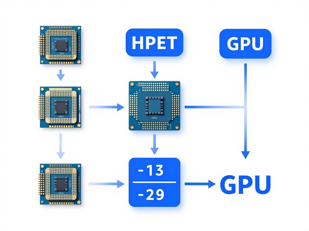 Diagram explaining high precision event timer function in computer systems