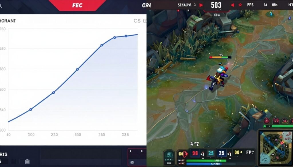 Esports game performance showing high FPS with frame pacing issues