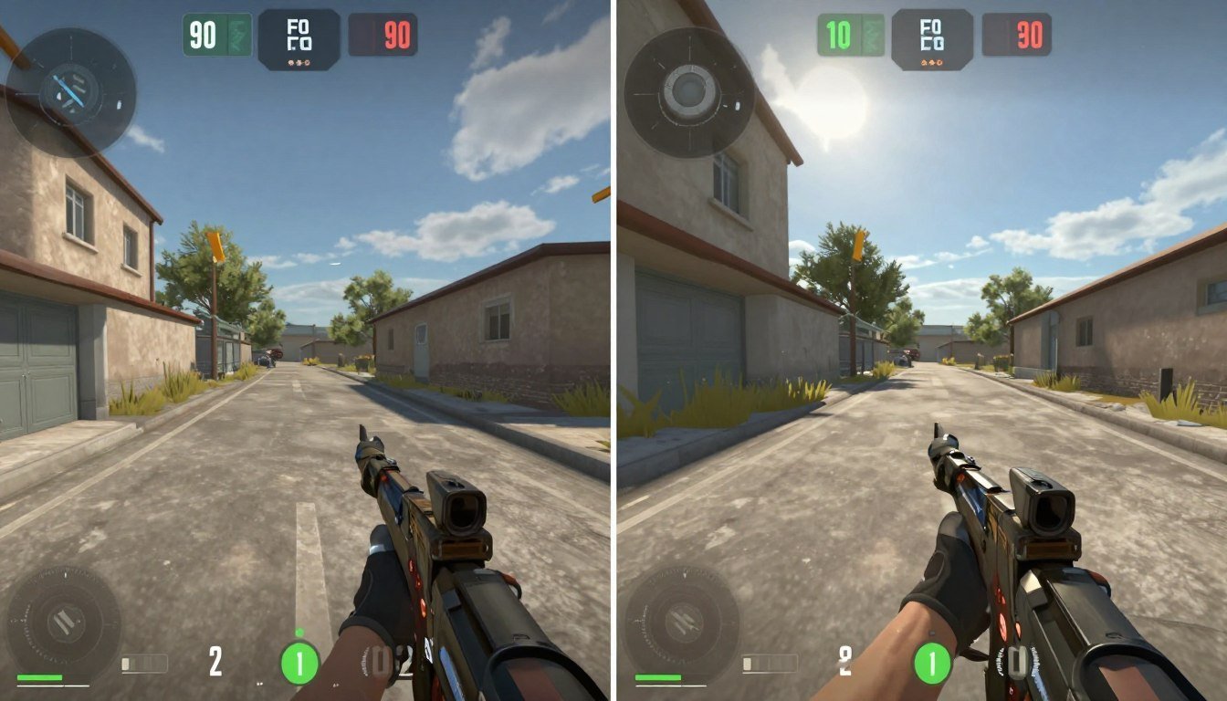 FOV Performance Hit comparison showing FPS drops at different field of view settings