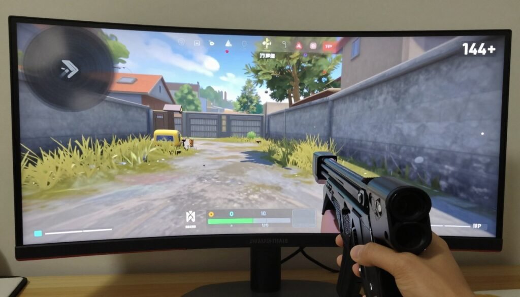 FPS counter showing frame rate performance on ultrawide monitor