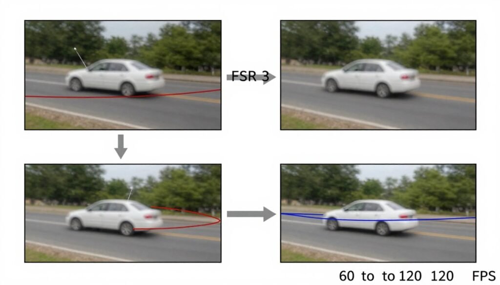 FSR 3 frame generation technical diagram showing interpolation process