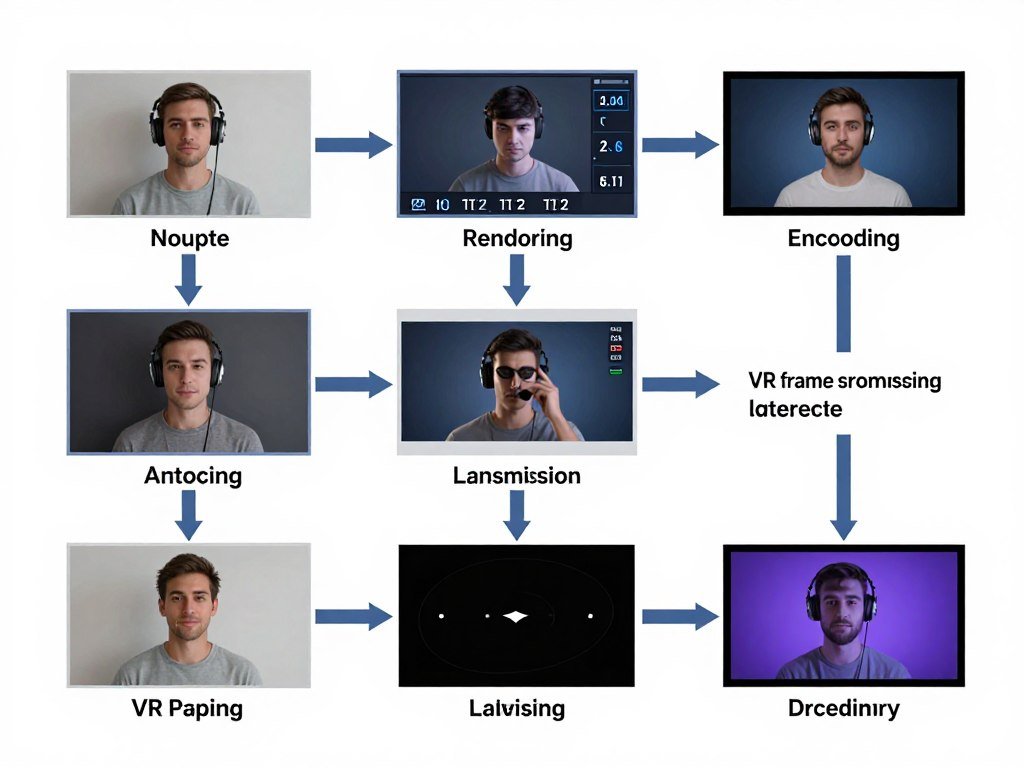 Flowchart showing VR latency accumulation through processing pipeline Flowchart showing VR latency accumulation through processing pipeline