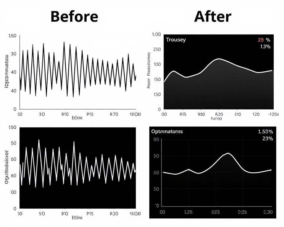 Frame time comparison showing before and after optimization results