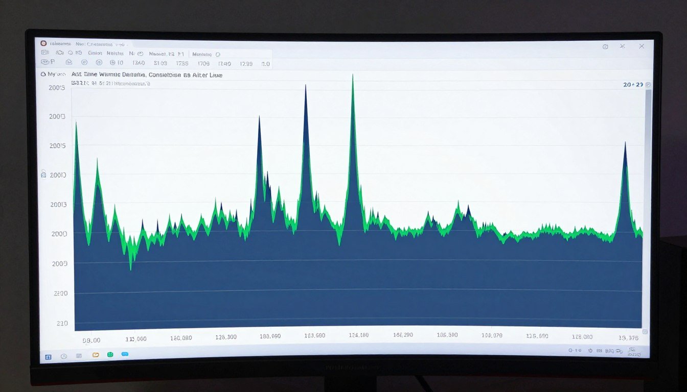 Frame time consistency graph showing frame pacing issues during gameplay