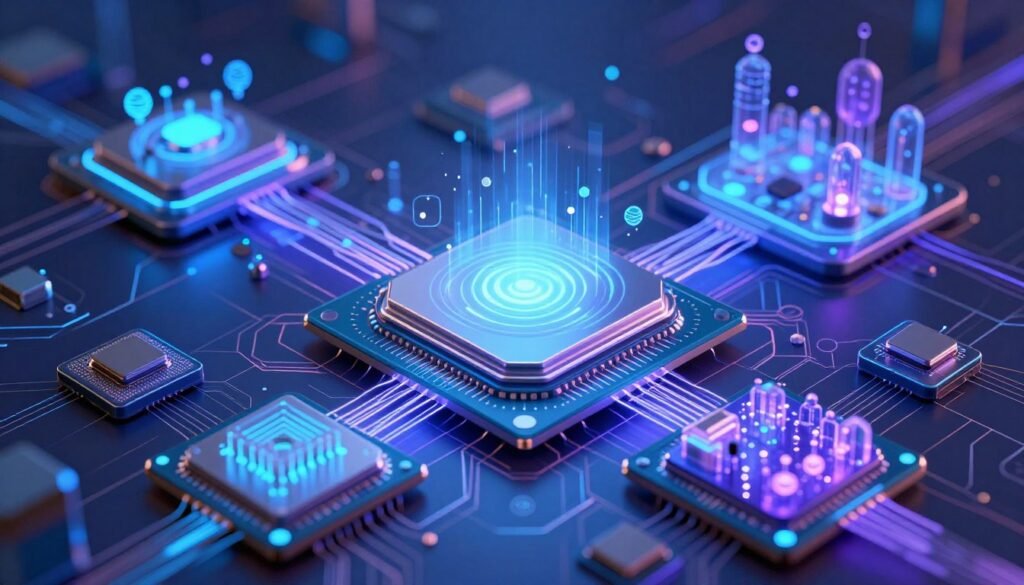 Future CPU architecture concepts showing advanced IPC performance technologies