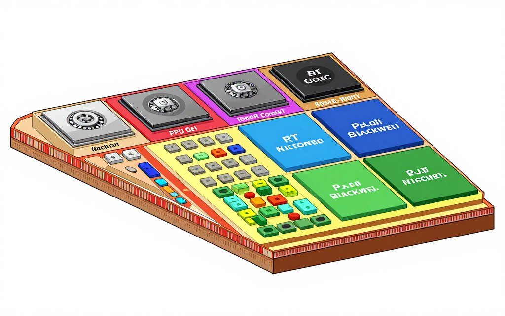 GPU architecture comparison showing RT cores and tensor cores evolution across generations