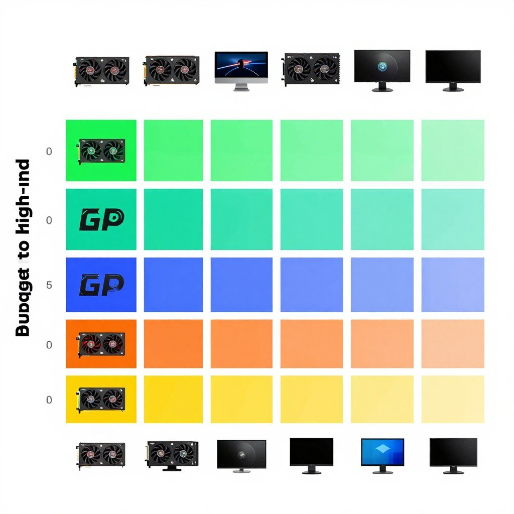 GPU tier chart showing recommended monitor resolutions and refresh rates