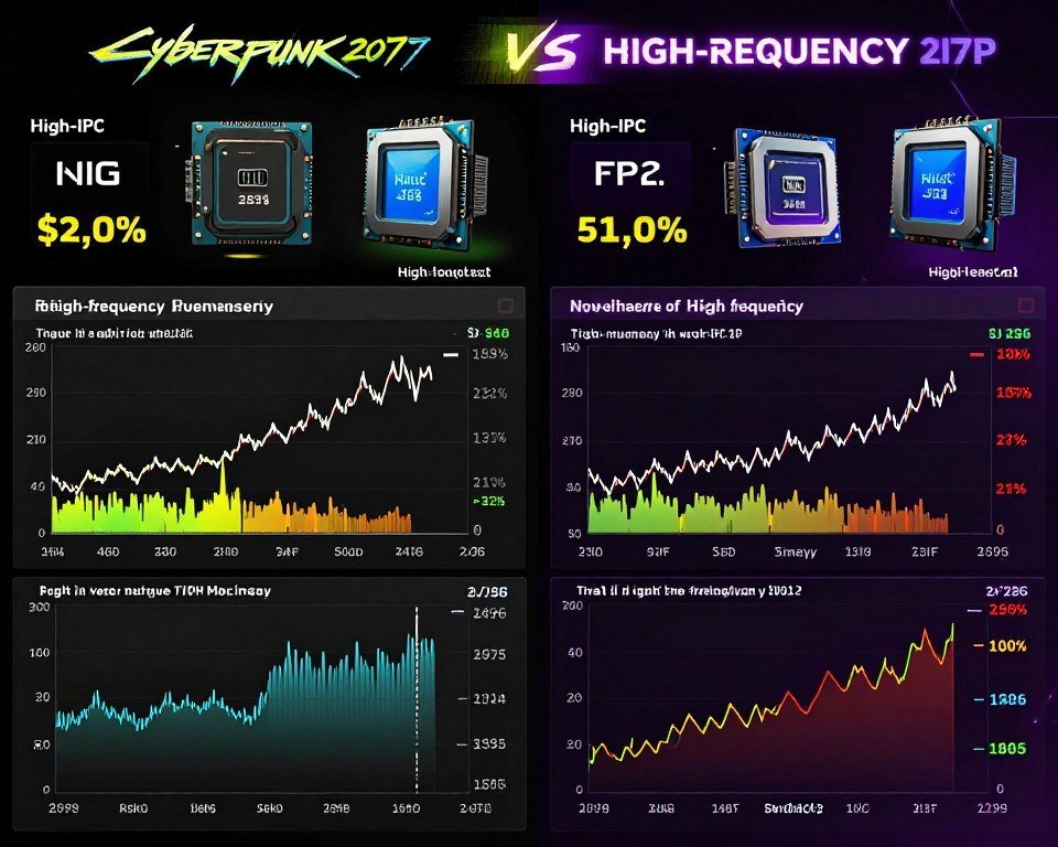Gaming FPS benchmark showing IPC performance impact across different CPU architectures