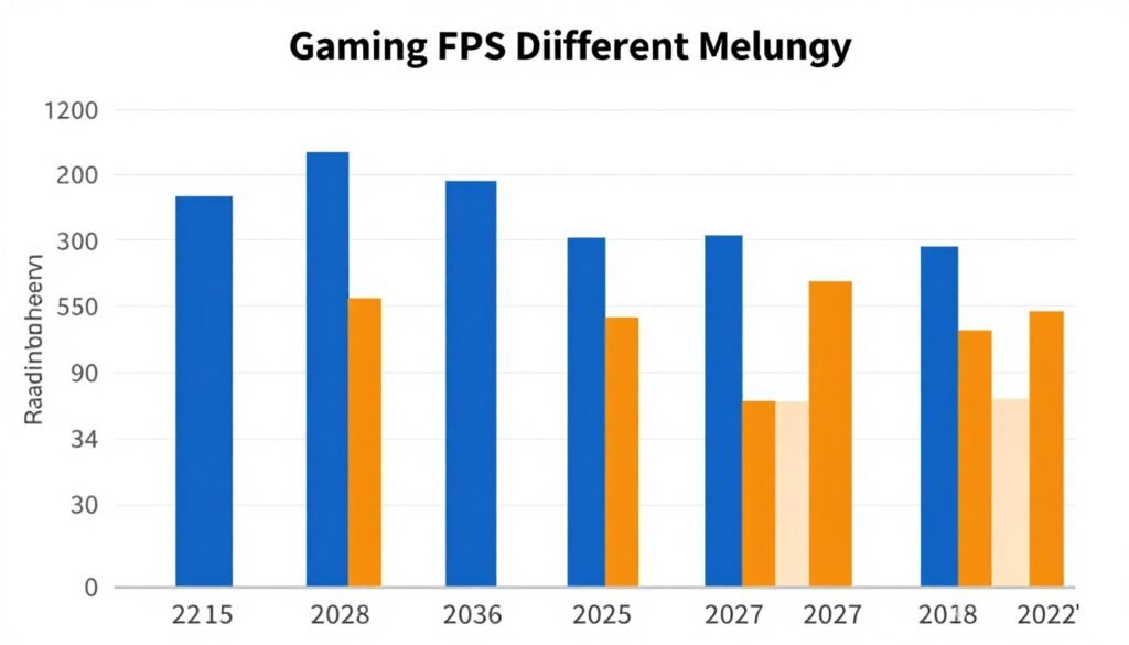 Gaming performance comparison chart showing FPS differences with various RAM tuning configurations Gaming performance comparison chart showing FPS differences with various RAM tuning configurations