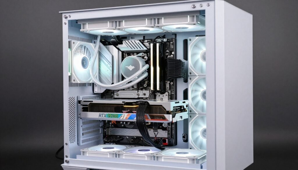 Gaming pre-built PC featuring RTX 5090 and AMD Ryzen 9000 series components