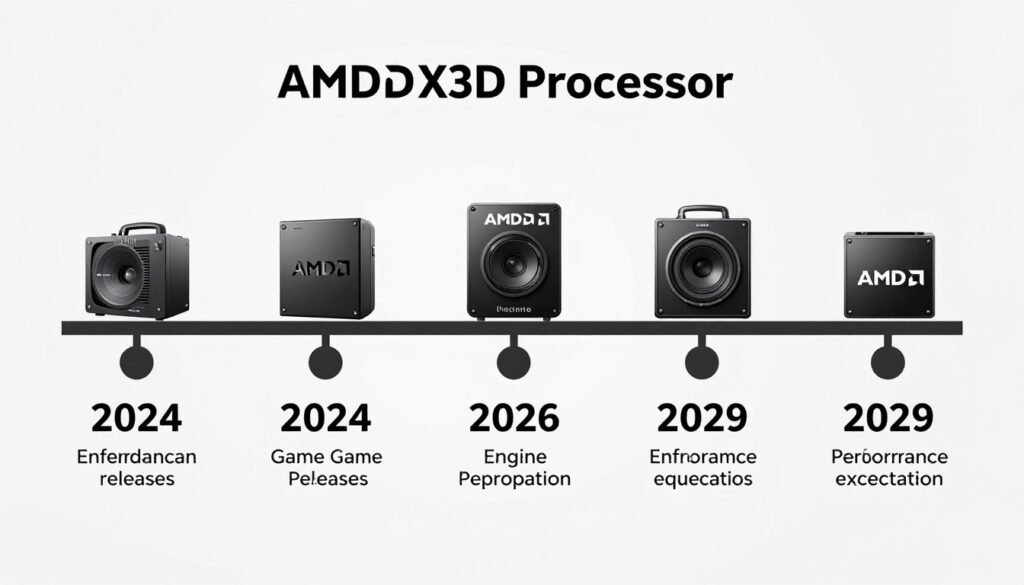 Gaming technology roadmap showing X3D processor longevity timeline