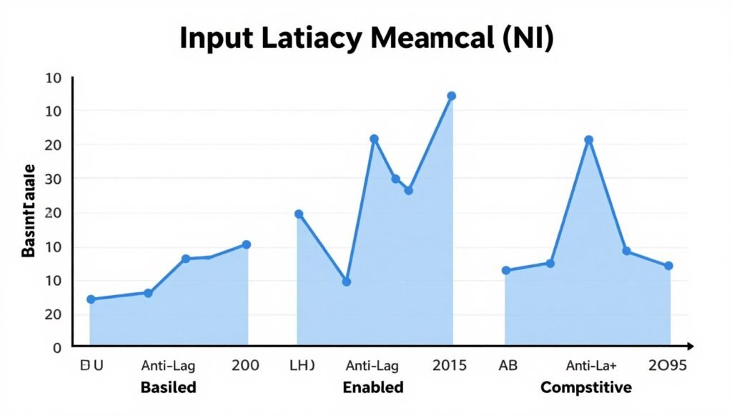 Graph comparing Anti-Lag versus Anti-Lag+ latency reduction measurements