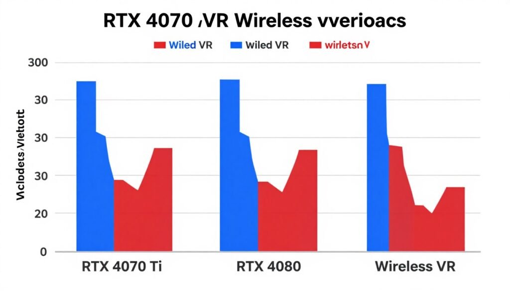 Graph showing GPU performance scaling with wireless VR encoding overhead Graph showing GPU performance scaling with wireless VR encoding overhead