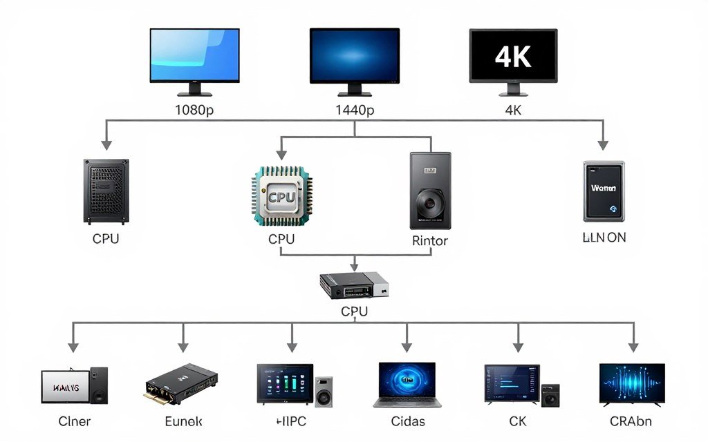 Hardware pairing strategy for different gaming resolutions
