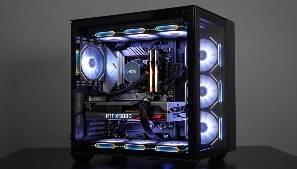 High-end gaming PC build with mix of new and refurbished components