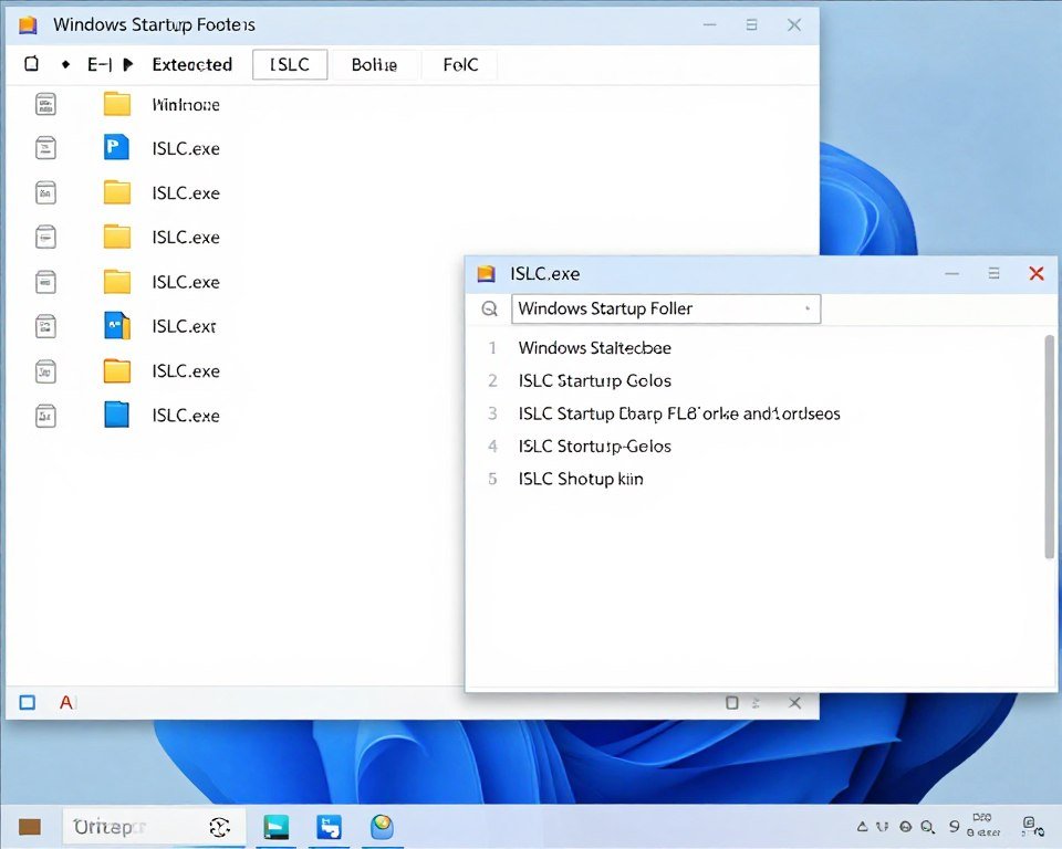 ISLC installation process showing extracted files and application setup