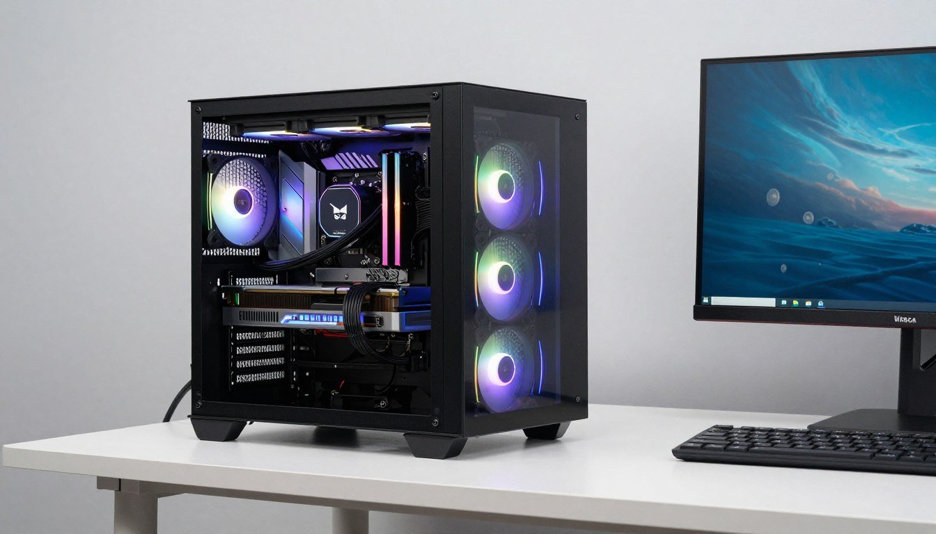 ITX Build Advice gaming setup with compact case and RGB cooling