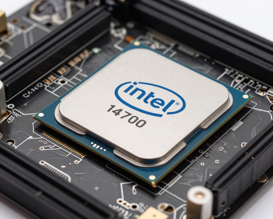 Intel Core i7-14700K installed in motherboard socket showing CPU cooler mounting