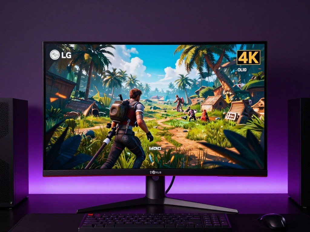 LG flagship OLED monitor showing stunning 4K HDR gaming visuals