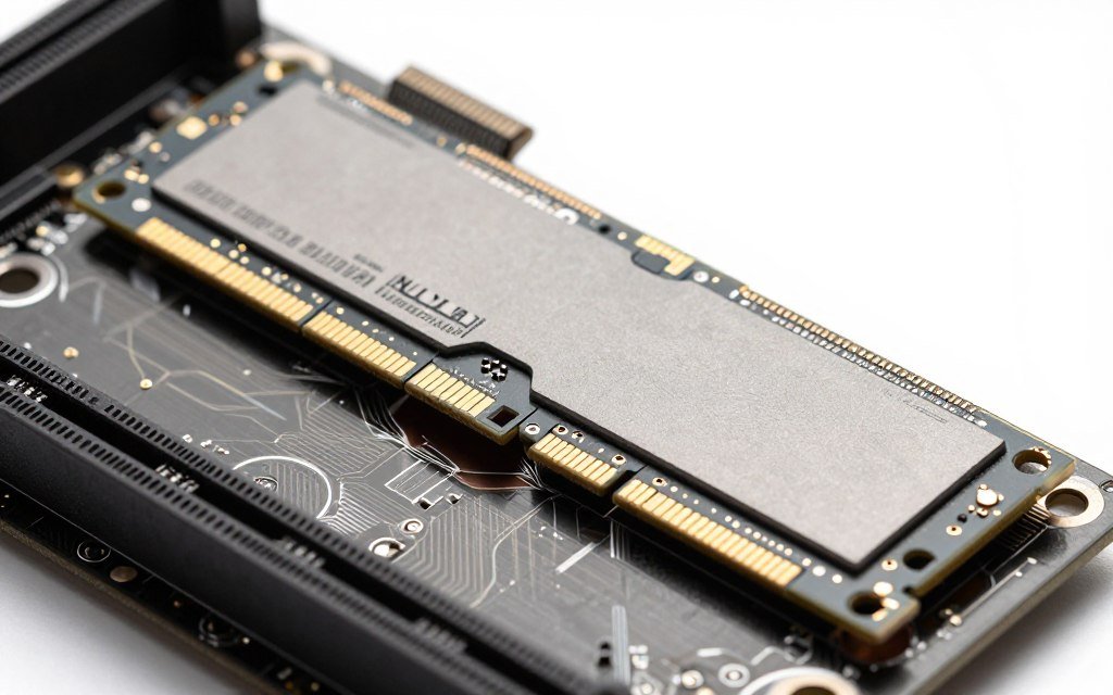 M.2 NVMe SSD installed in motherboard slot with heatsink