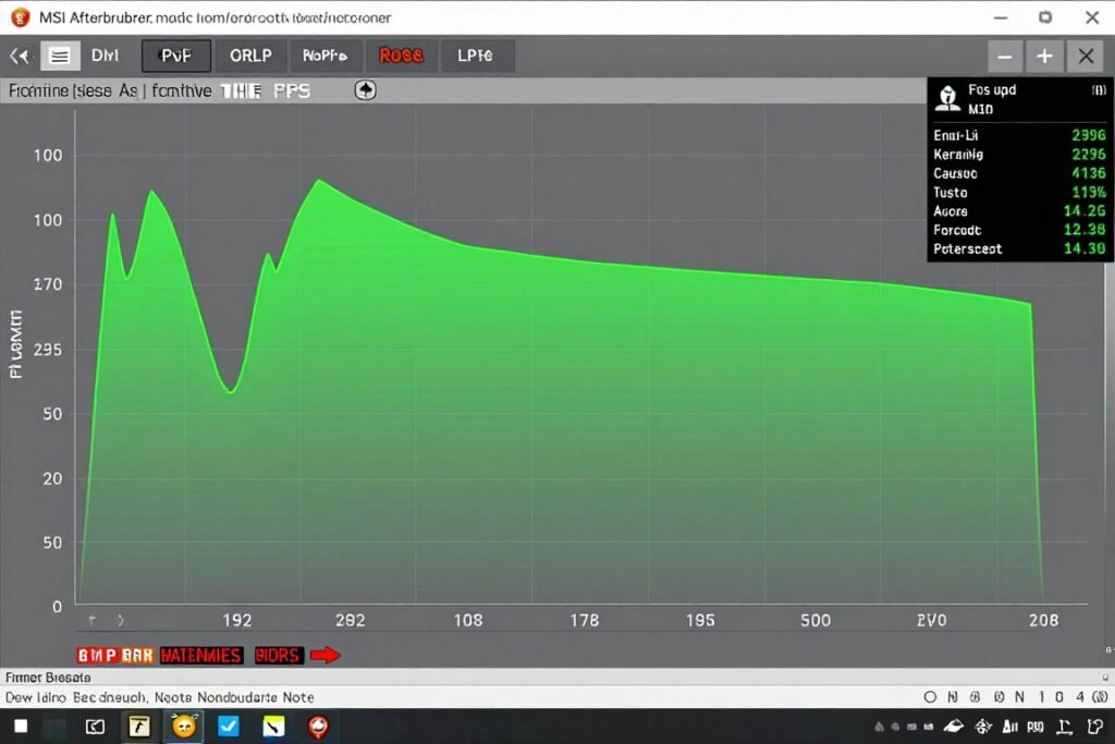 MSI Afterburner frametime graph showing performance consistency