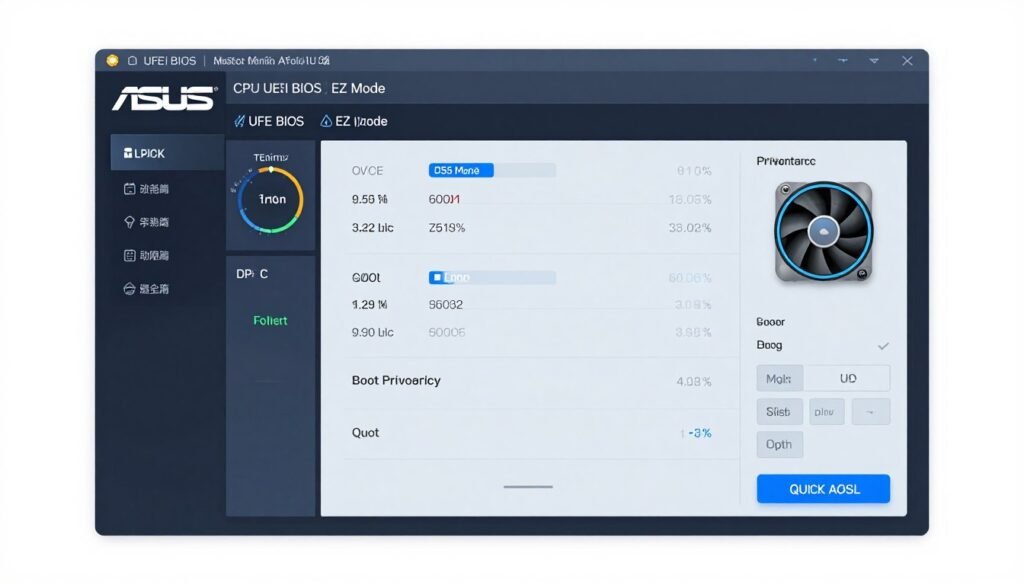 Modern UEFI BIOS interface showing main dashboard