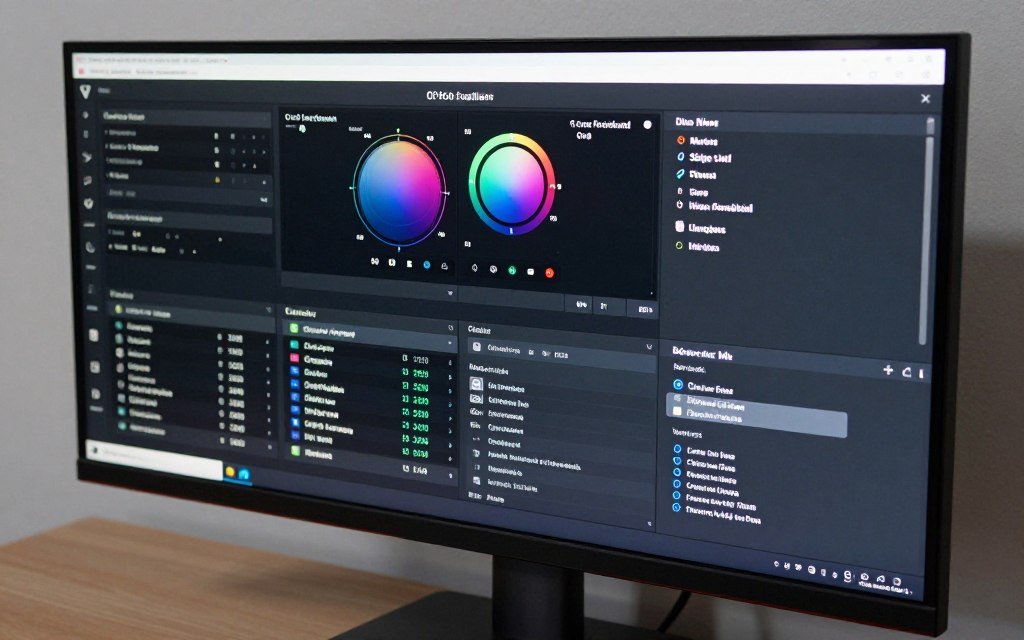 Monitor OSD menu showing calibrated settings
