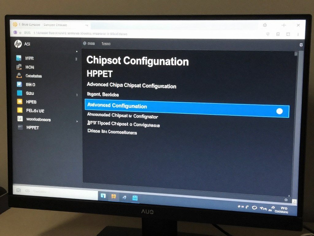 Motherboard BIOS advanced settings for high precision event timer configuration