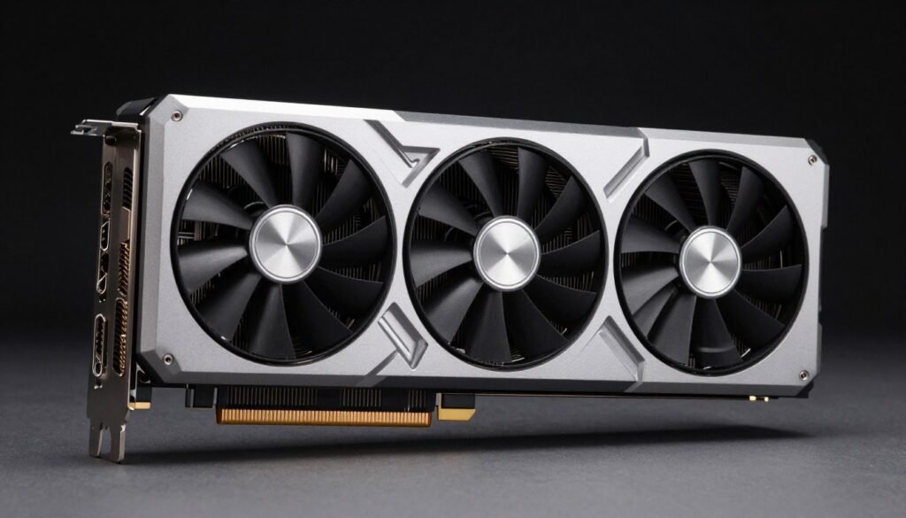 NVIDIA RTX 3070 Founders Edition graphics card showing distinctive dual-axial flow-through cooling design