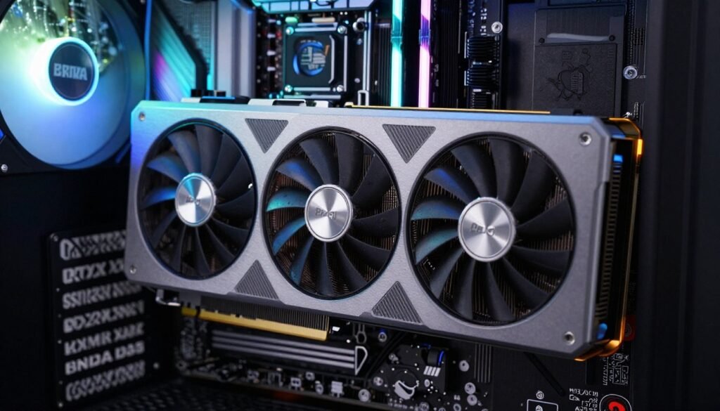 NVIDIA RTX 5090 graphics card installed in workstation motherboard