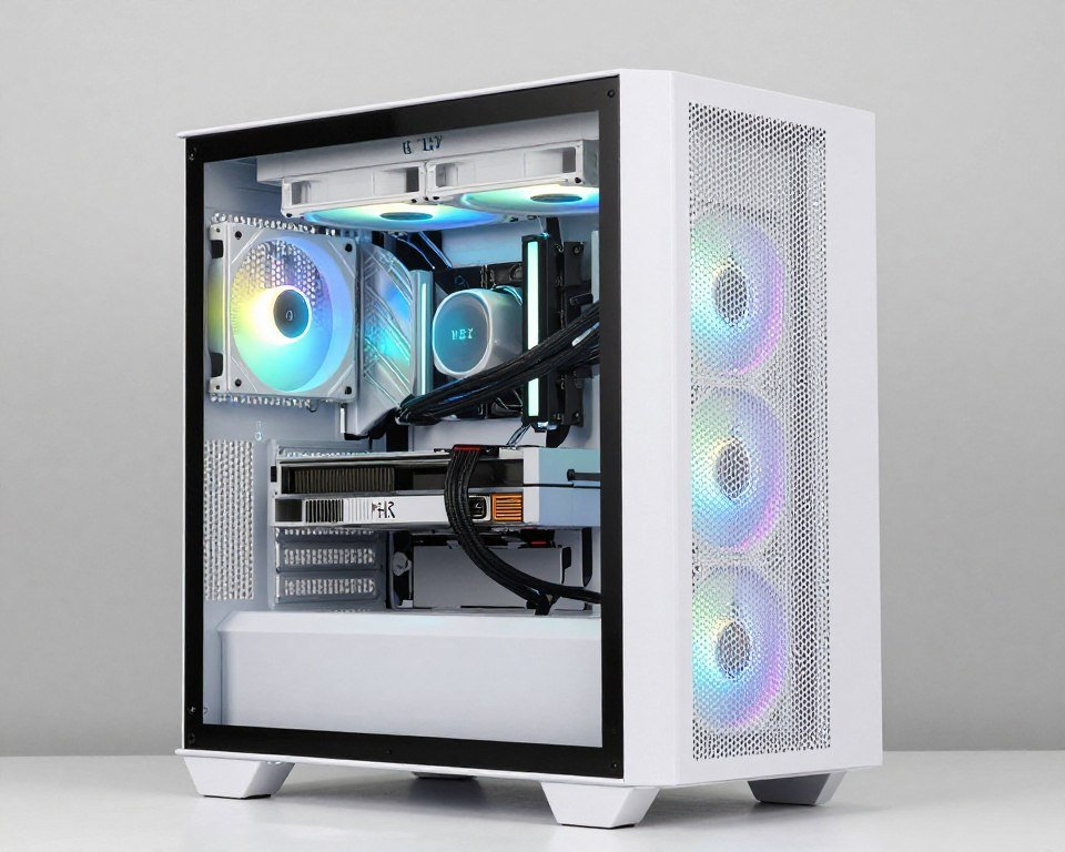 NZXT H7 Flow white case with mesh front panel