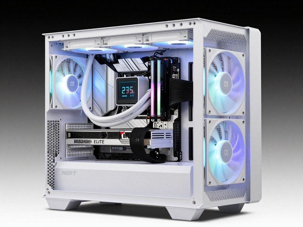 NZXT Kraken Elite 360mm white AIO cooler with LCD display