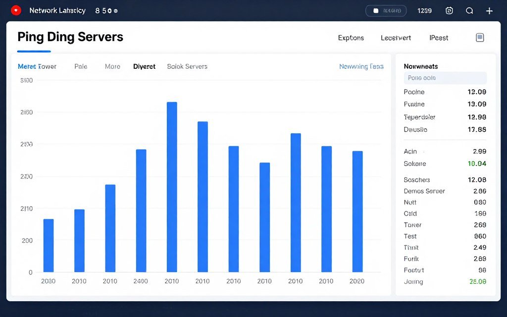 Network latency test results showing ping times and jitter