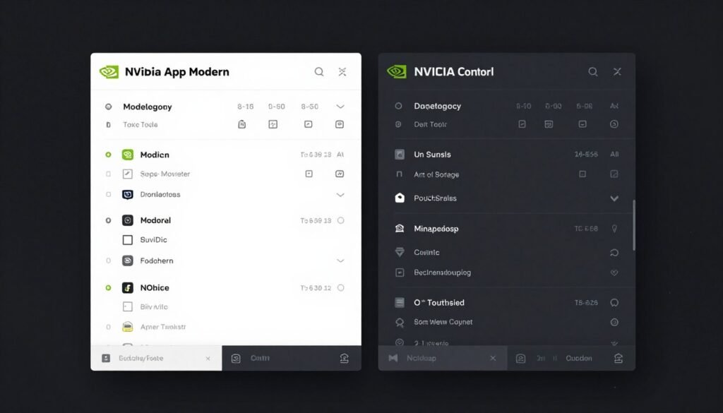 Nvidia App modern interface comparison with classic control panel