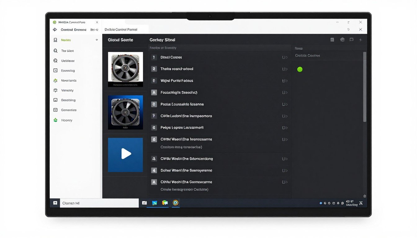 Nvidia Settings control panel interface showing global settings options