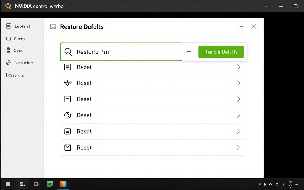 Nvidia control panel settings reset option