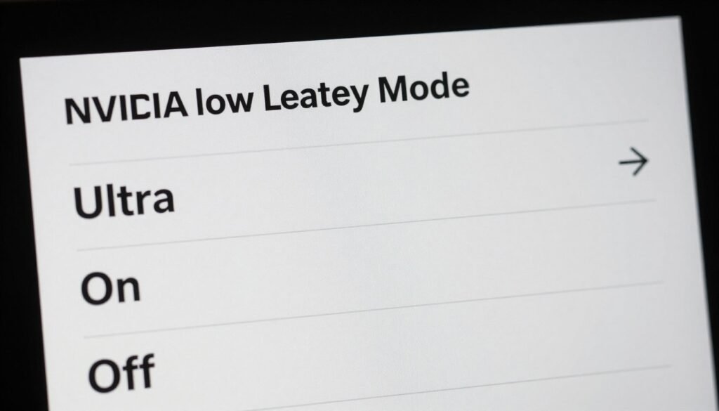 Nvidia low latency mode settings interface
