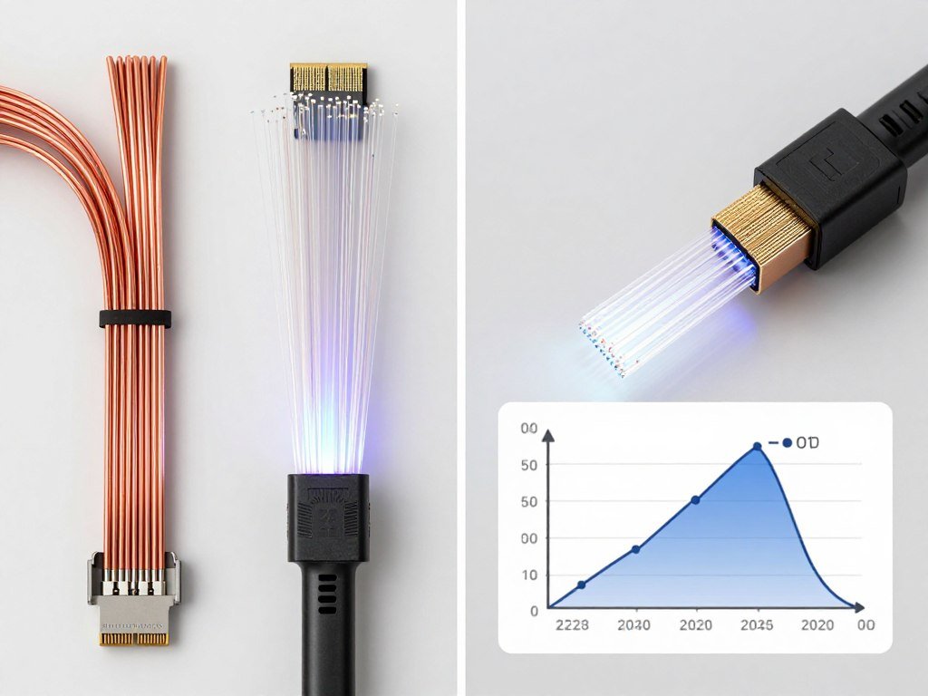 Optical Hardware Tech comparison between copper wire and fiber optic cable