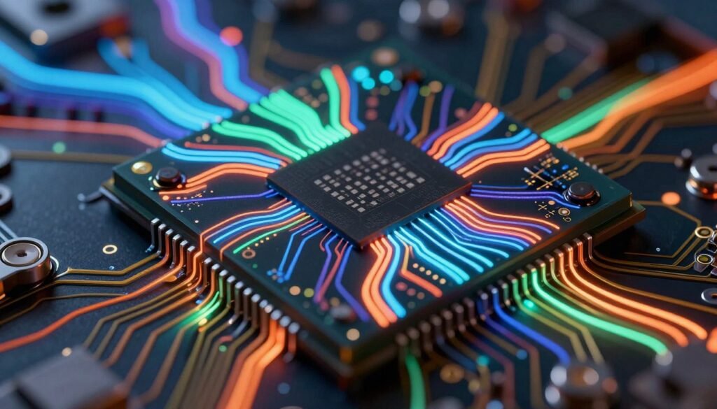 Optical Hardware Tech integrated photonic circuit with visible light pathways