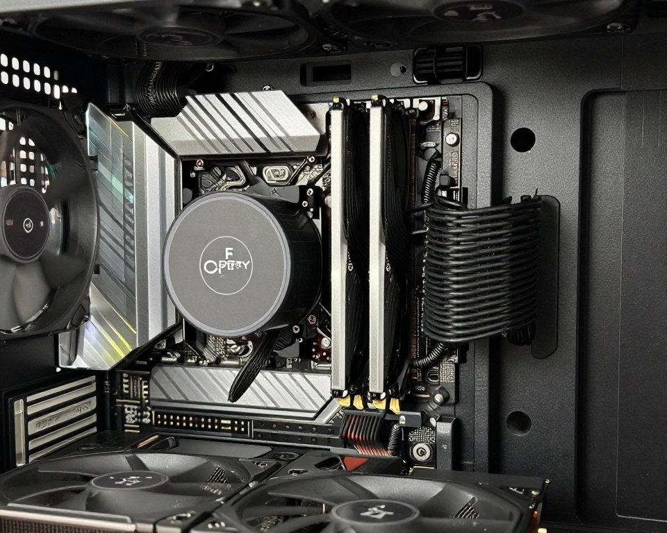PC case interior showing proper airflow over RAM modules PC case interior showing proper airflow over RAM modules