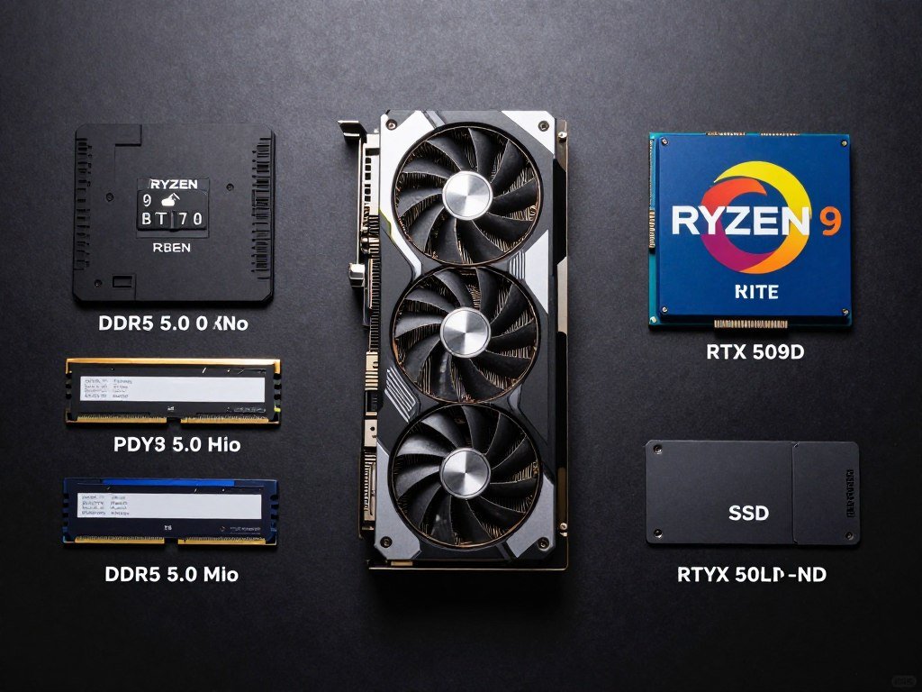 PC hardware components showing CPU GPU and RAM configuration for optimal frame generation performance PC hardware components showing CPU GPU and RAM configuration for optimal frame generation performance