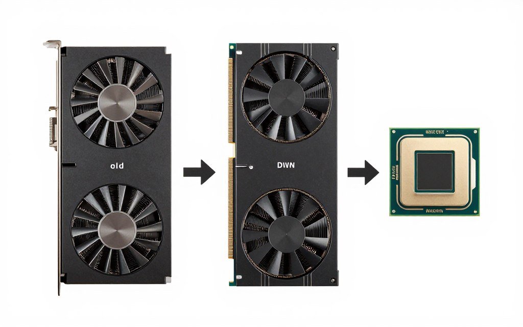 PC upgrade components showing GPU and CPU options