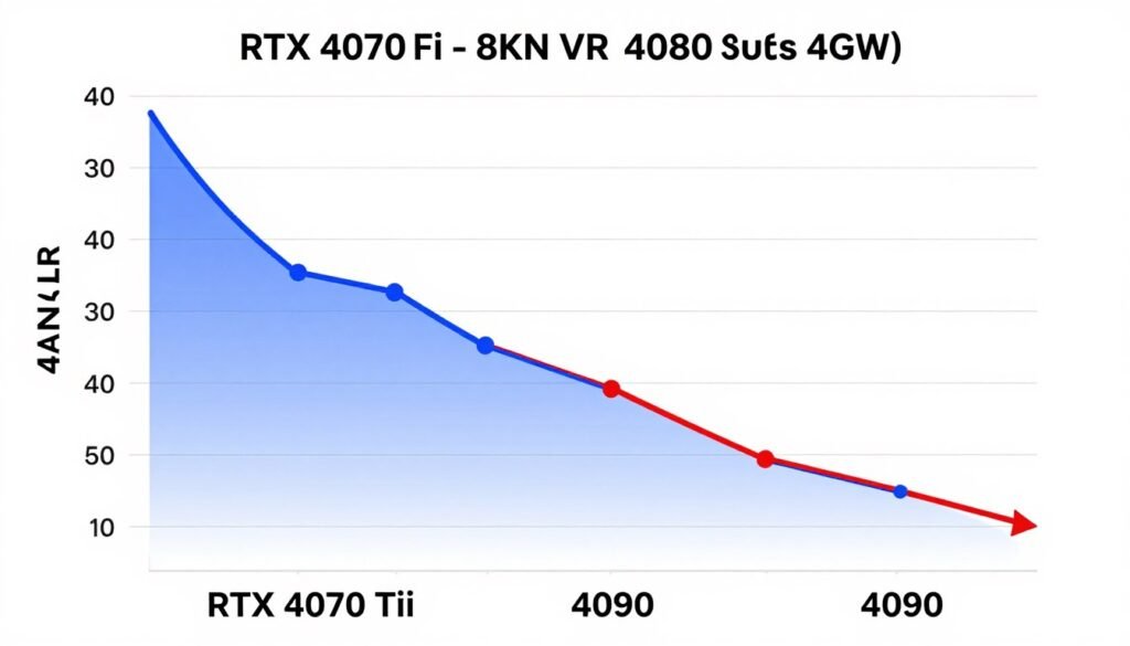 Performance graph comparing 4K and 8K VR frame rates Performance graph comparing 4K and 8K VR frame rates