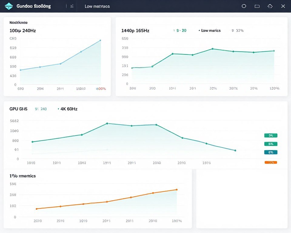 Performance monitoring graph showing CPU and GPU utilization at different resolutions and refresh rates